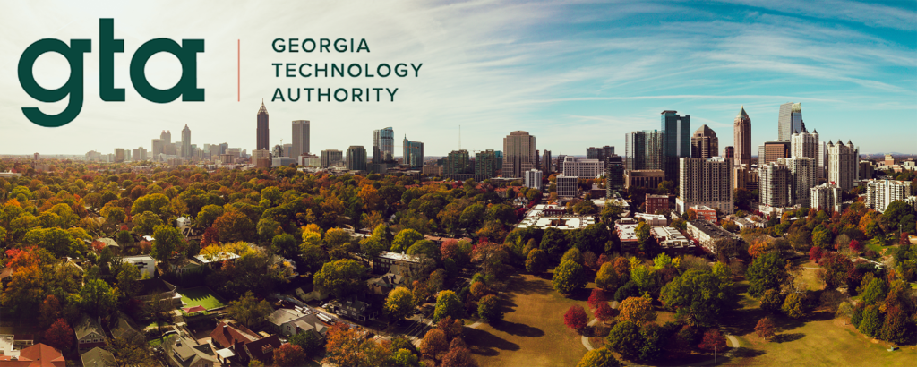 Georgia Technology Authority logo over Atlanta Georgia